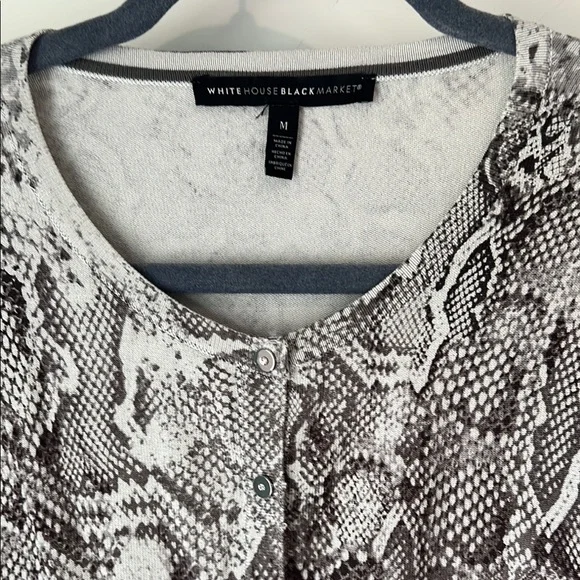 White House Black Market Gray Fitted Cardigan - Picture 2 of 3